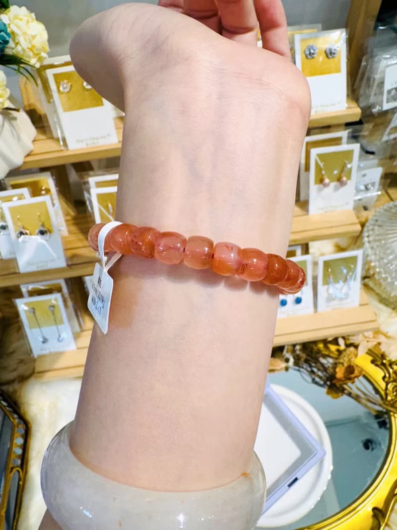 冰飄南紅透感飄花8.5mm23.19g直切珠護身平安辟邪護身符舒緩心神