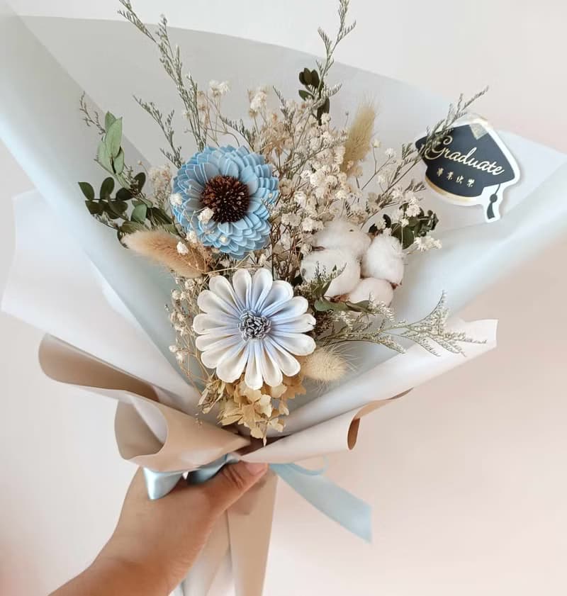 畢業向日葵玫瑰花束 情人節生日企業贈品課程七夕情人節花束中秋