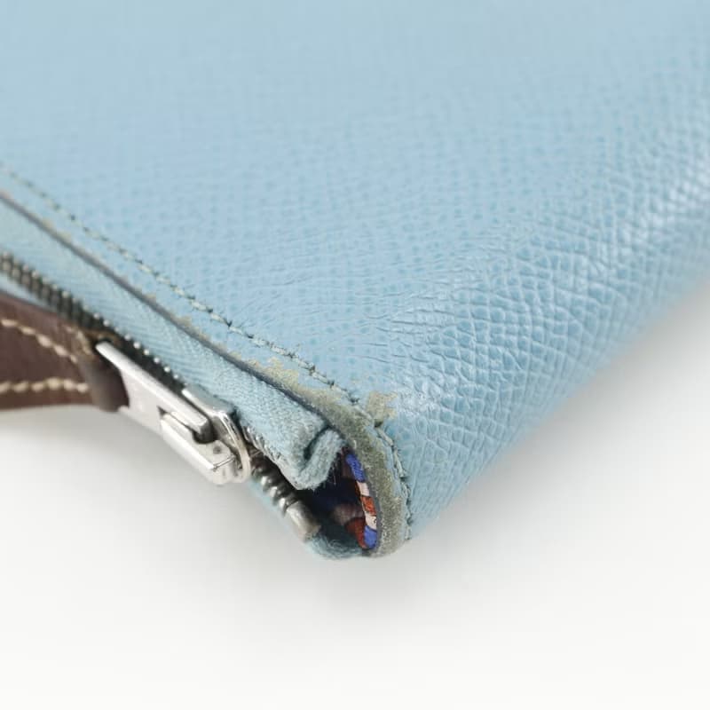 【日本直送】エルメス HERMES アザップシルクイン ロング 長財布 ヴォーエプソン ブルーデュノール 水色 U レディース【中古】