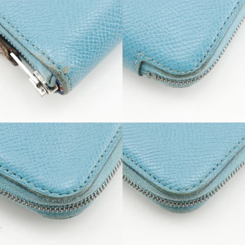 【日本直送】エルメス HERMES アザップシルクイン ロング 長財布 ヴォーエプソン ブルーデュノール 水色 U レディース【中古】