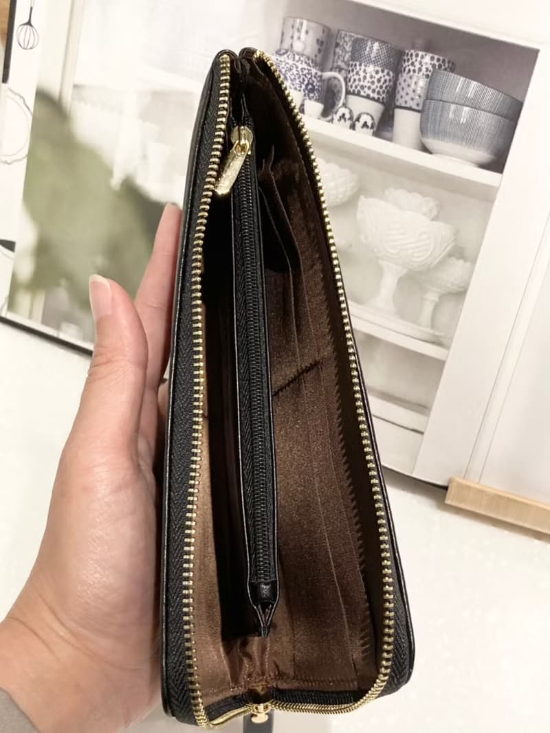 真皮 輕薄  L型 長夾 錢包 可放存摺 護照 強大收納 英文名字燙金