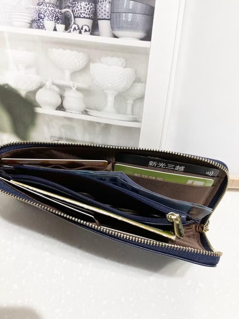 真皮 輕薄  L型 長夾 錢包 可放存摺 護照 強大收納 英文名字燙金