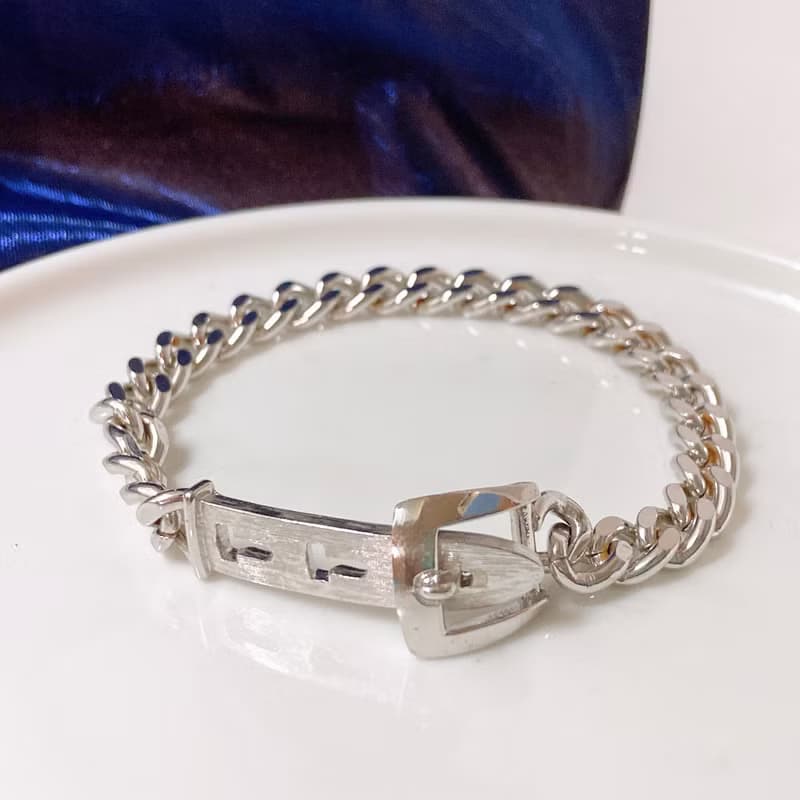 【西洋古董飾品】稀有 沙銀錶帶式扣環 掐絲 三種尺寸 手環手鍊