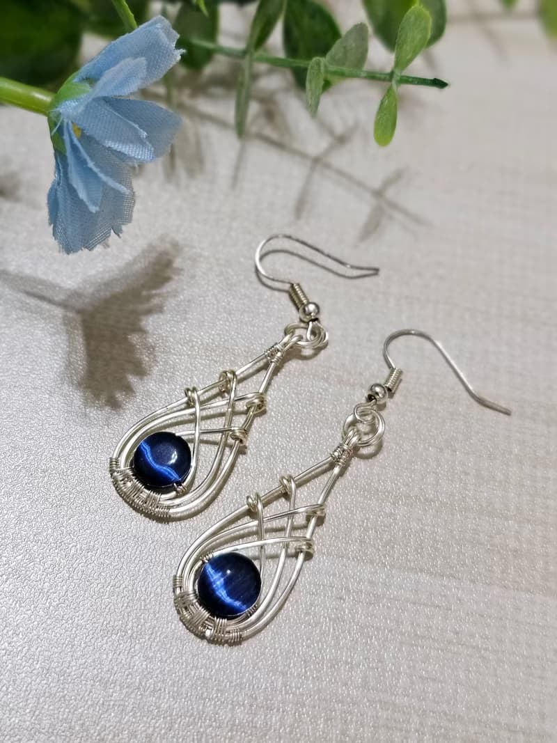 【葉綠舒手作】湛藍雅韻 /金屬線編織/節日/禮物/飾品/項鍊/手作