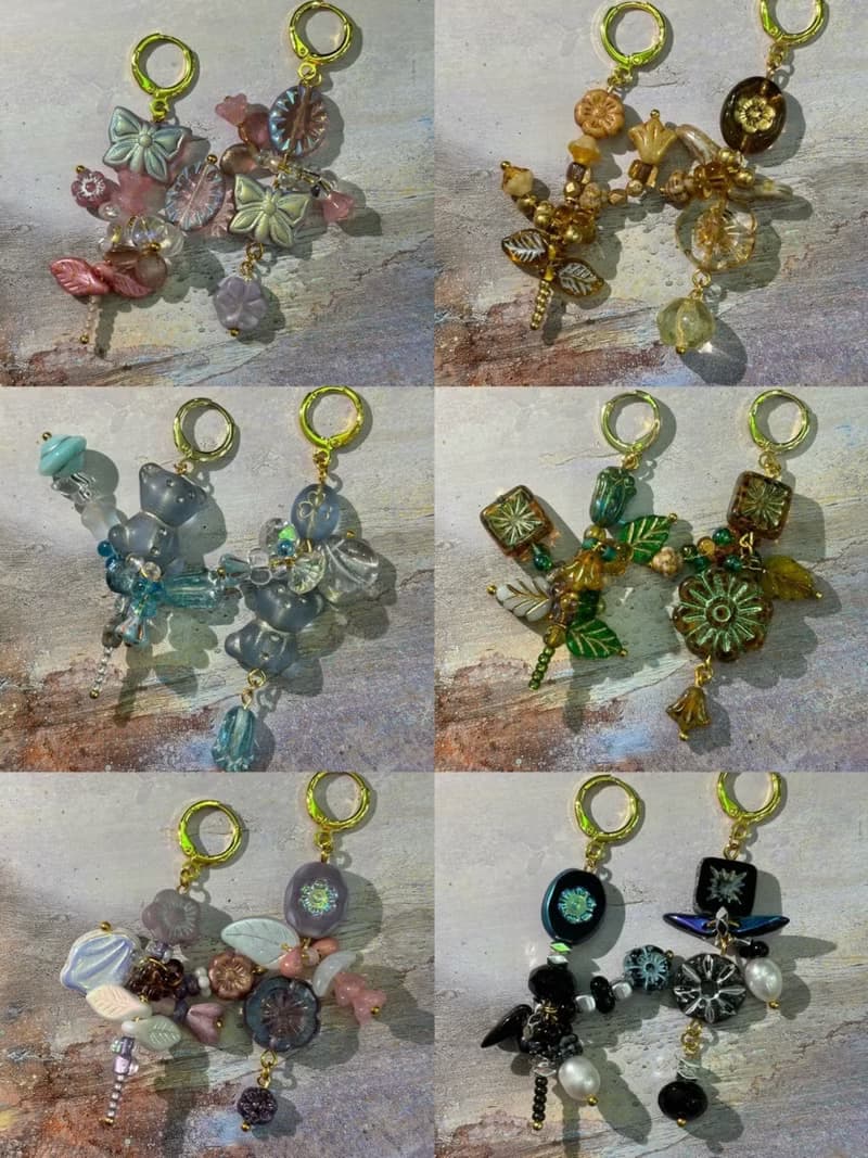 小熊耳環 串珠耳環 捷克珠 手作耳環 原創設計
