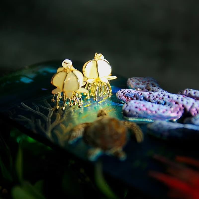 無痛耳夾/水母耳環