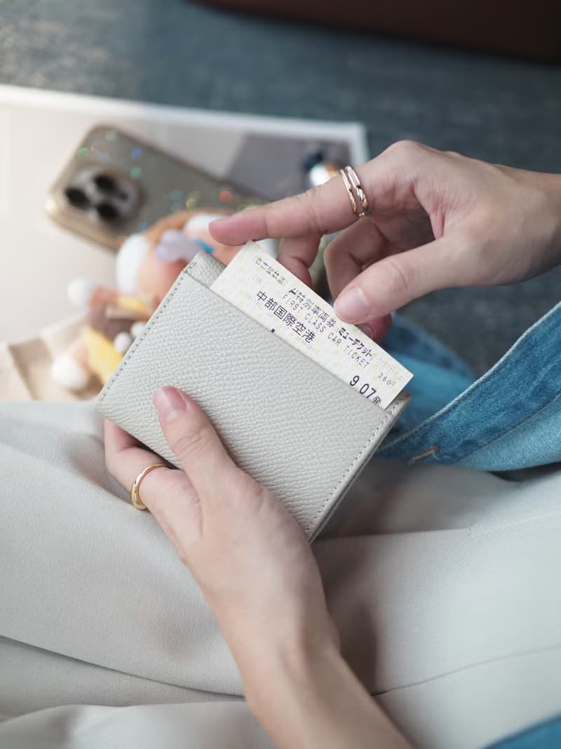 Maily (Ivory) : Tri-fold wallet, Short wallet, cow leather, Cream-white