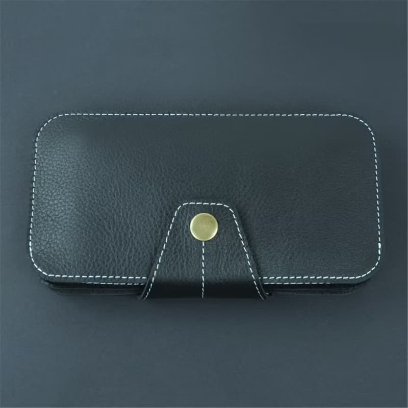 通用简约真牛皮 二合一两部手机 双手机保护套 收纳袋 带卡位