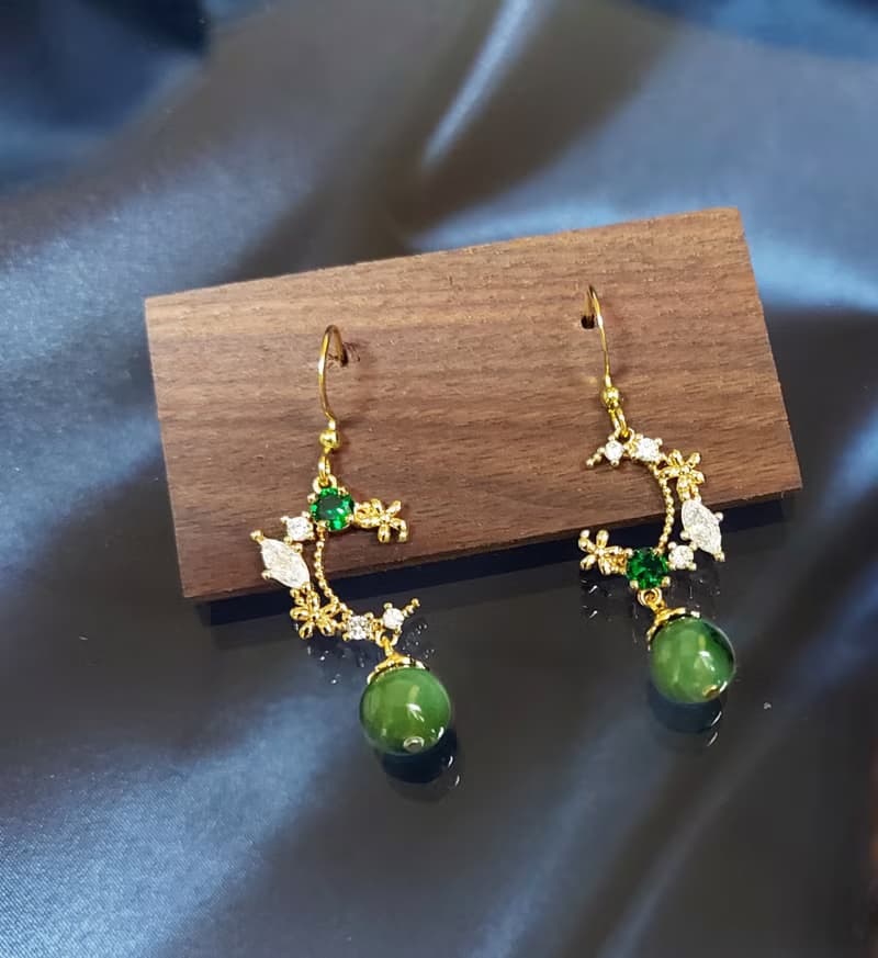 和田碧玉  316醫療鋼   綠野仙蹤耳環