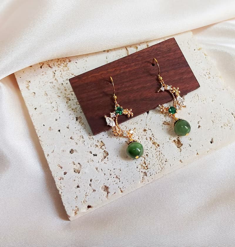 和田碧玉  316醫療鋼   綠野仙蹤耳環