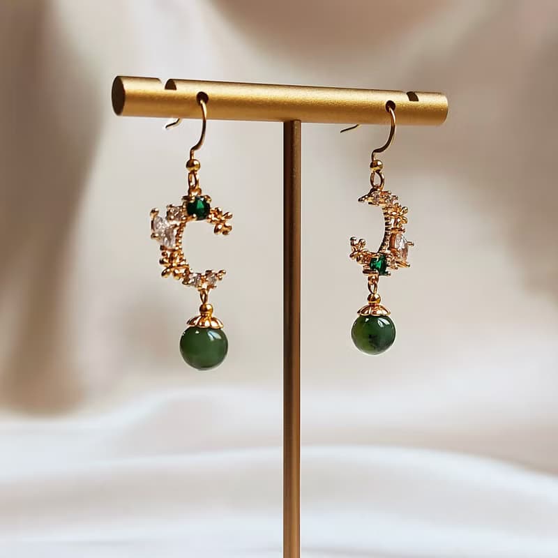 和田碧玉  316醫療鋼   綠野仙蹤耳環