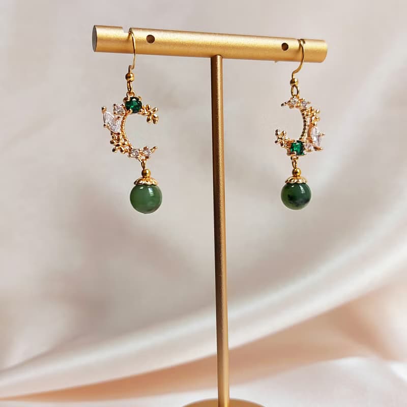 和田碧玉  316醫療鋼   綠野仙蹤耳環