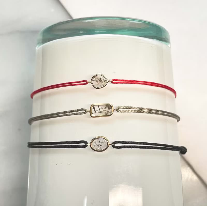 Salt & Pepper 18K金鑲椒鹽鑽星空鑽鑽石薄片天然鑽石可調式手鏈