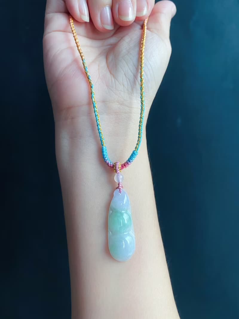 天然緬甸玉翡翠 福豆 設計款 幸福安康 長命百歲 禮物 項鍊