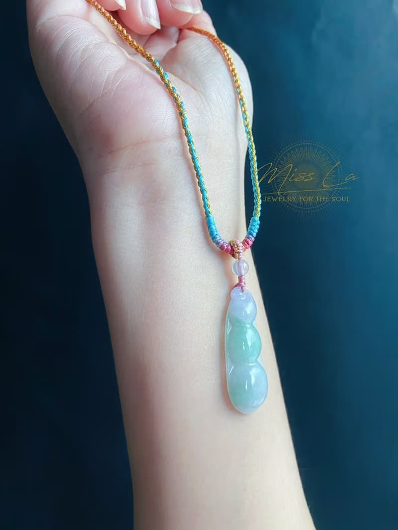 天然緬甸玉翡翠 福豆 設計款 幸福安康 長命百歲 禮物 項鍊