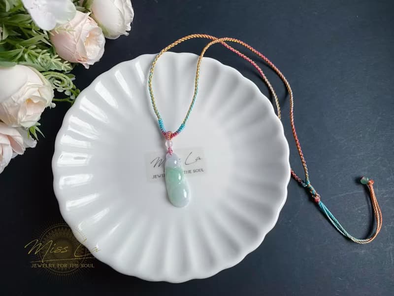 天然緬甸玉翡翠 福豆 設計款 幸福安康 長命百歲 禮物 項鍊