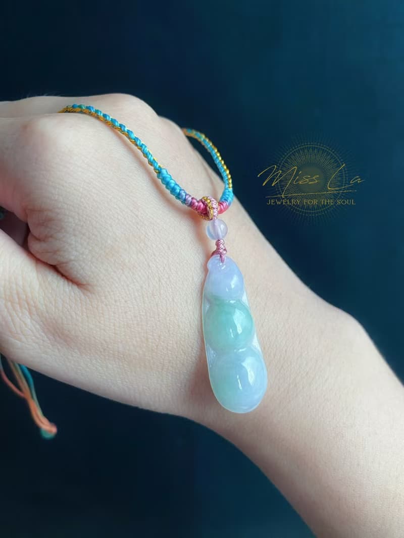 天然緬甸玉翡翠 福豆 設計款 幸福安康 長命百歲 禮物 項鍊