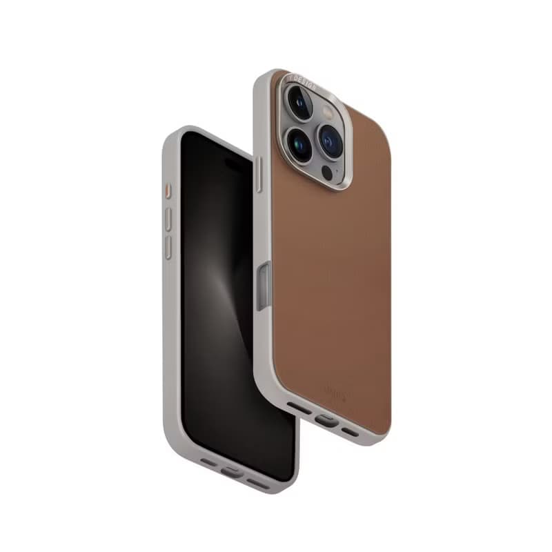 iPhone 16系列 Lyden Ds耐刮皮革磁吸手機殼-焦糖/象牙白