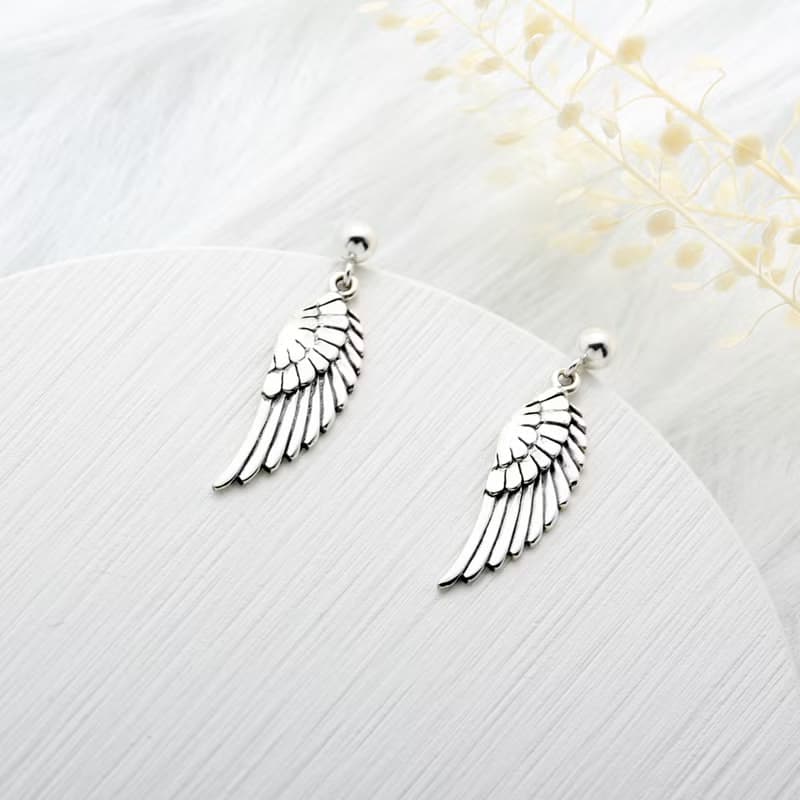 【Angel & Me】天使 翅膀 s925純銀耳環 耳夾 生日 情人節禮物