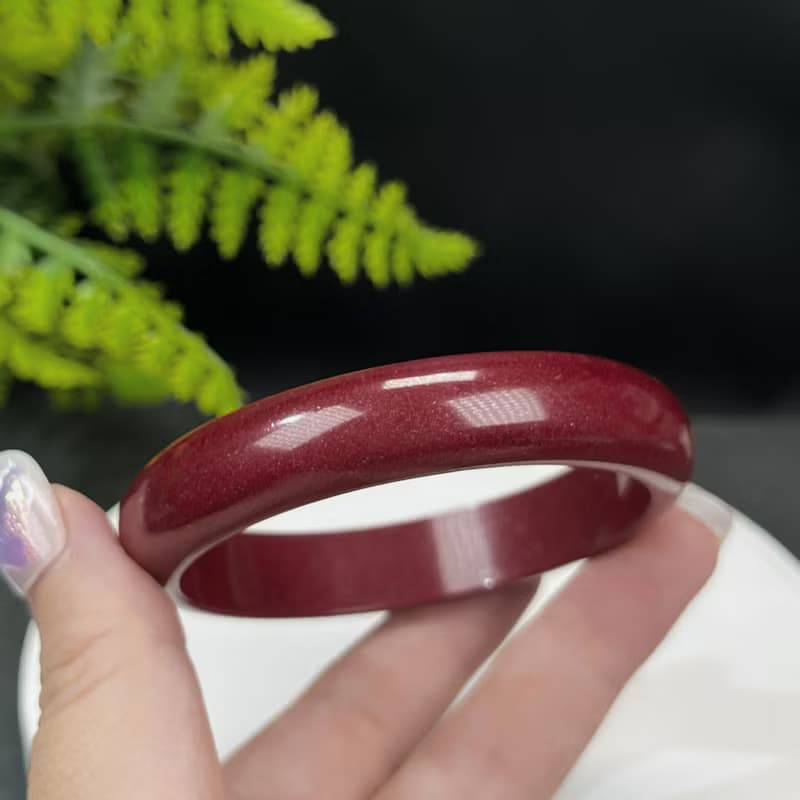 優質 紫金砂朱砂手鐲 61MM 素雅寬版辰砂手環女 積極向上熱情活力