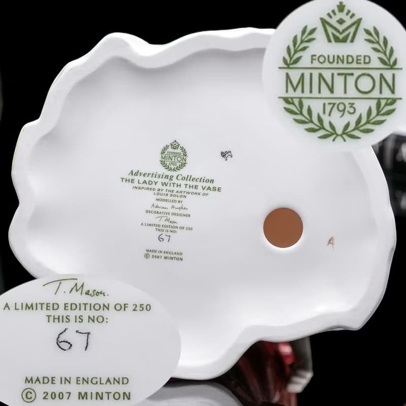 英國製Minton 2007年紅色雅典希臘女神陶瓷人偶雕像雕塑藝術珍藏
