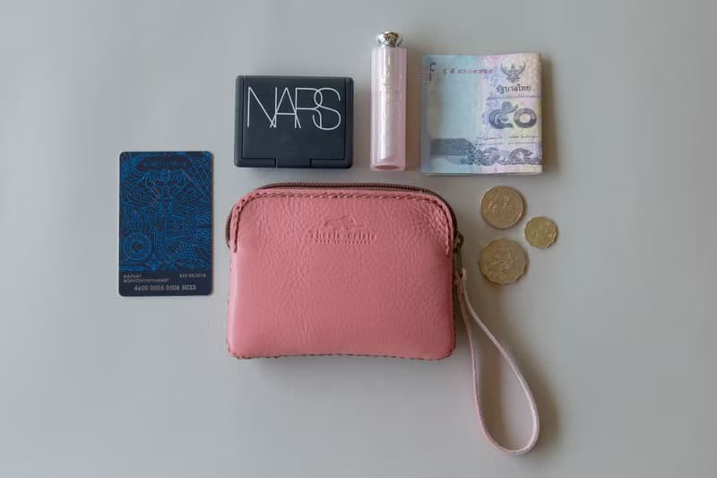 TRIPLET MINI-HANDMADE LEATHER SMALL COIN PURSE-PINK