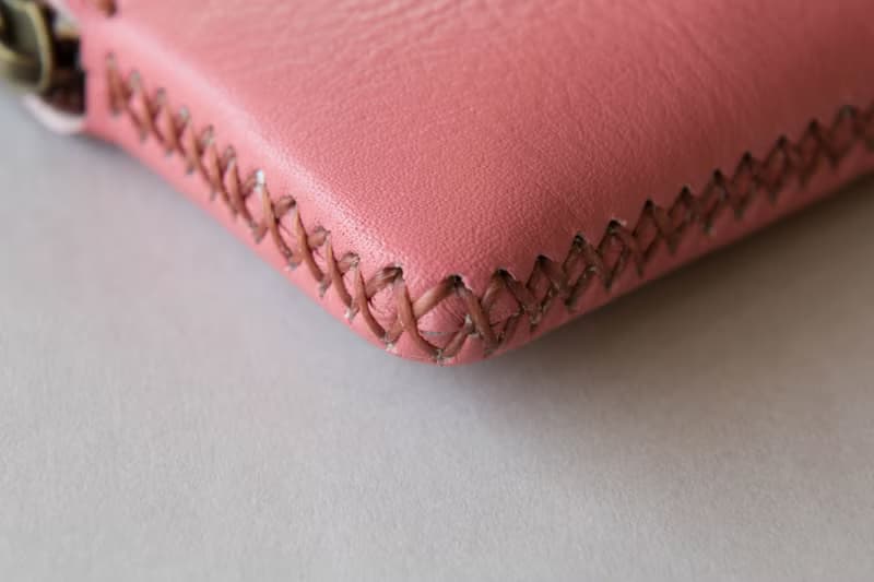 TRIPLET MINI-HANDMADE LEATHER SMALL COIN PURSE-PINK