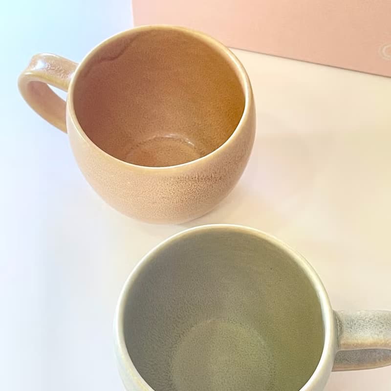 【母親節禮物】美濃燒-溫柔霧釉馬克杯對杯禮盒(灰×粉)