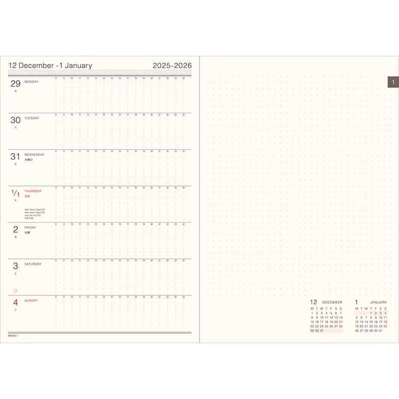 MATOKA ダイアリー 2026年版 1月始まり B6ウィークリー レフト Point Manekineko