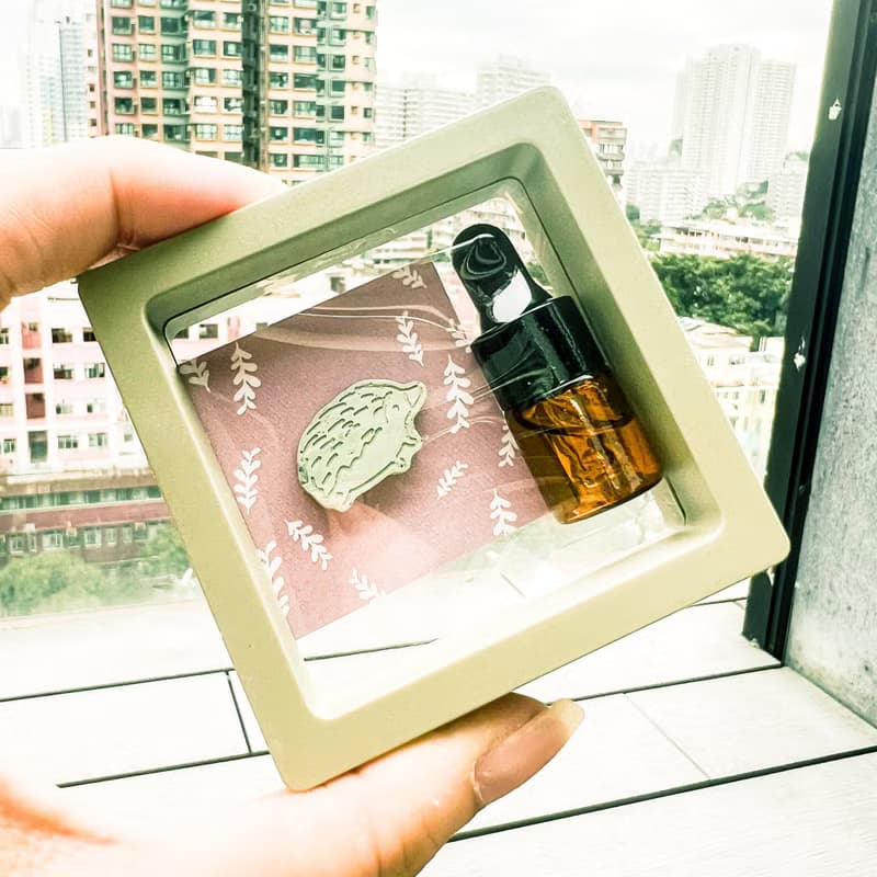 【手作】刺蝟 擴香石口罩扣 附禮盒 香氛油2ML