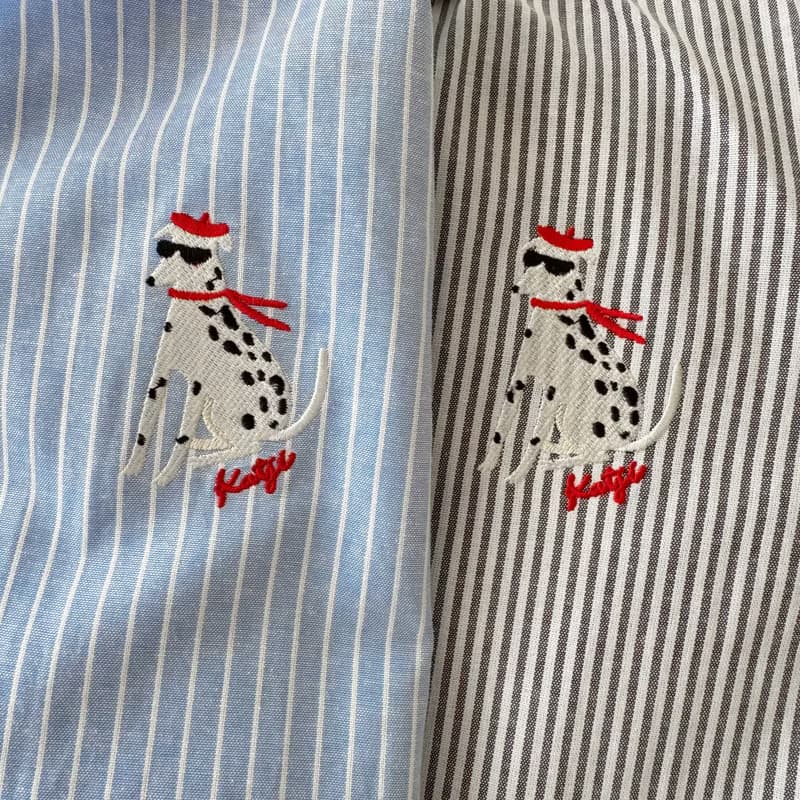 刺绣衬衫 (Embroidery Shirt) : 蓝色条纹 (Stripe) : 斑点狗