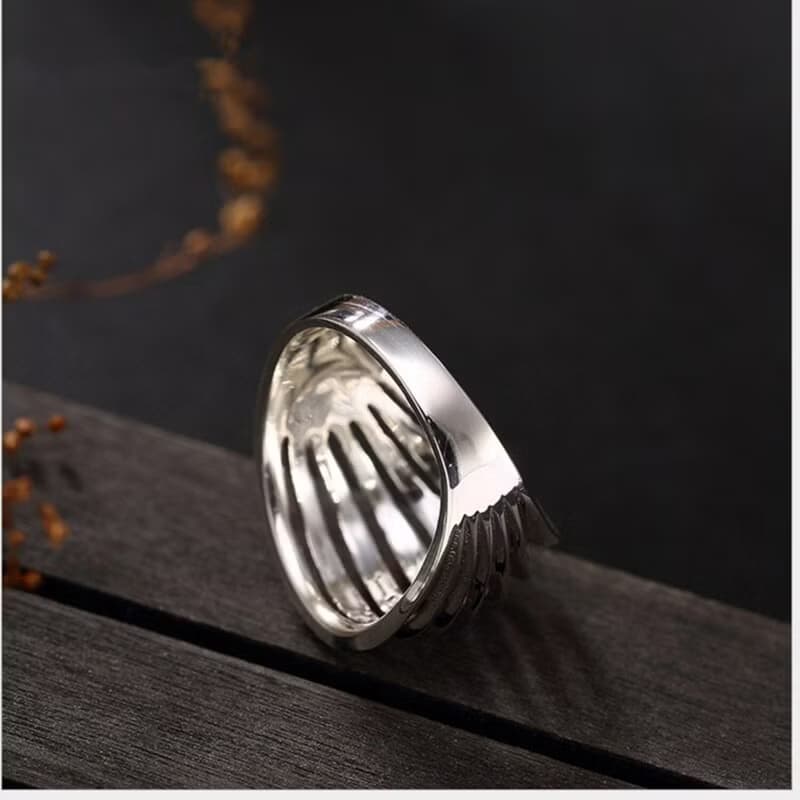 Real 925 Sterling Silver Fine Jewelry Personalized Hollow Wide Rings 7 Circles