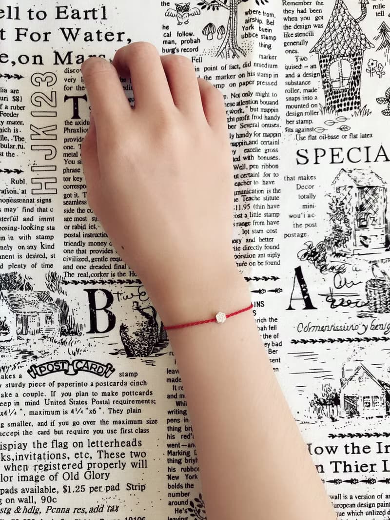 【手編蠟繩】花型鑽 | 紅線 極細幸運蠟繩手鍊 | 大員囡仔