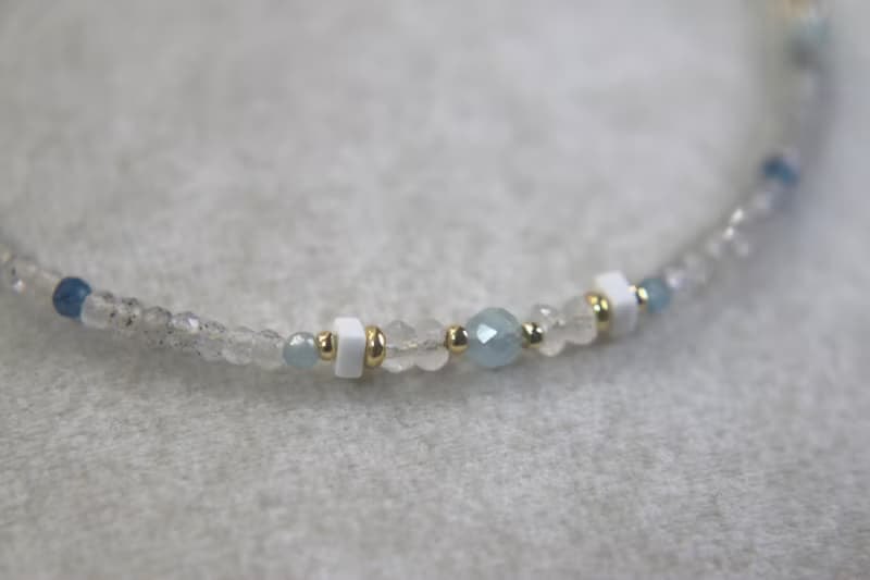 手鍊 帶來正能量 三月誕生石 海藍寶 - 藏彩蛋 -