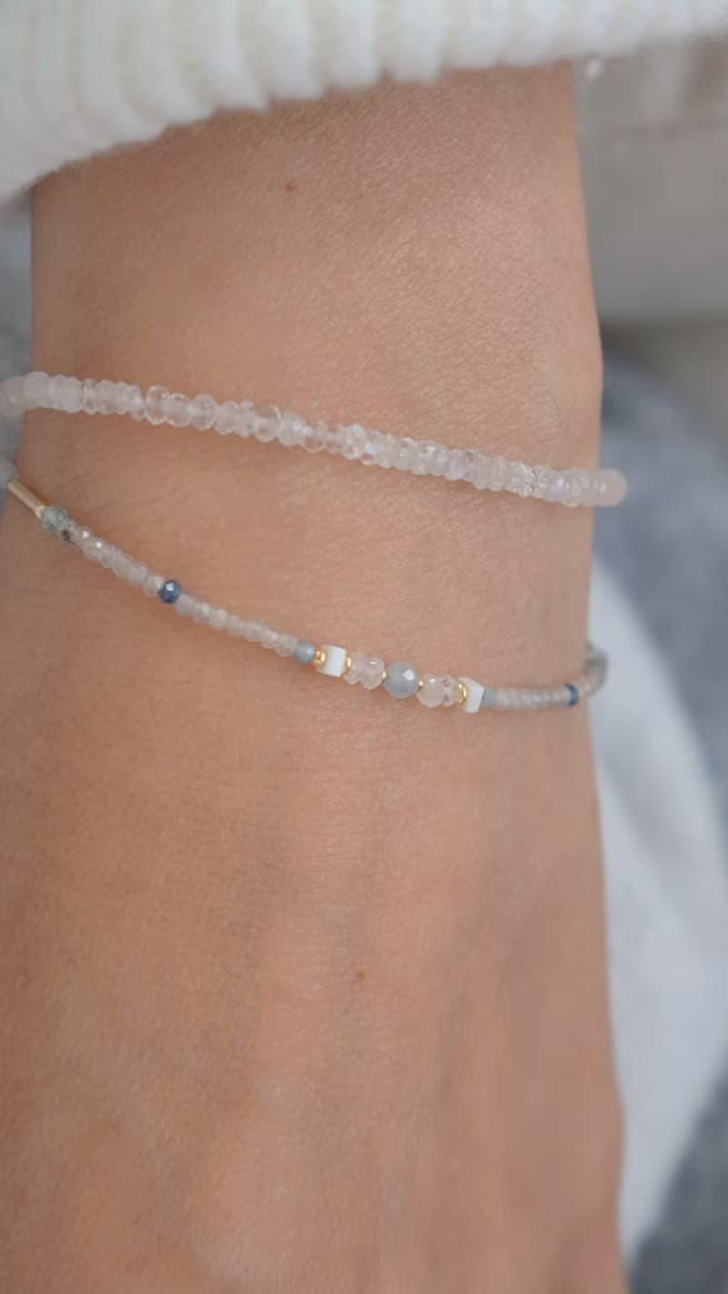 手鍊 帶來正能量 三月誕生石 海藍寶 - 藏彩蛋 -