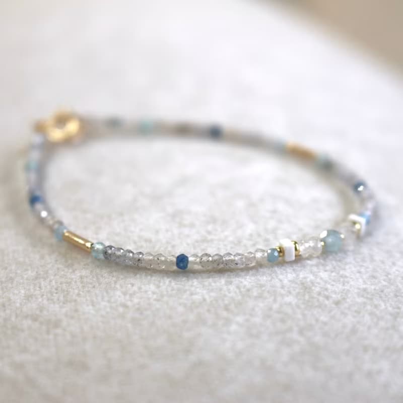 手鍊 帶來正能量 三月誕生石 海藍寶 - 藏彩蛋 -