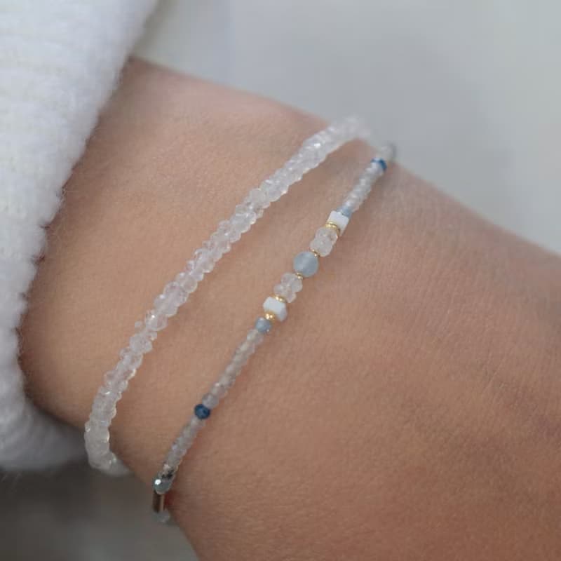 手鍊 帶來正能量 三月誕生石 海藍寶 - 藏彩蛋 -