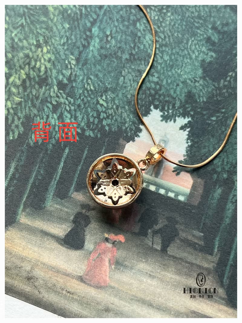 吉斯夢妲~vintage拜佔庭法式復古紅寶石項鏈中古小眾鎖骨鏈