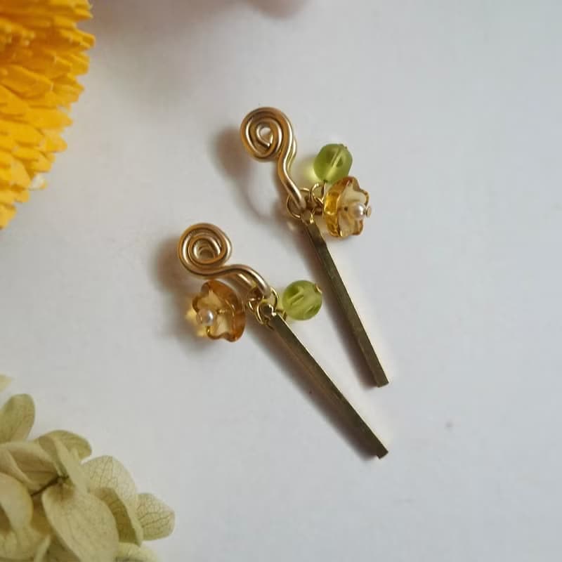 銅本色 無痛耳夾 / 惜花