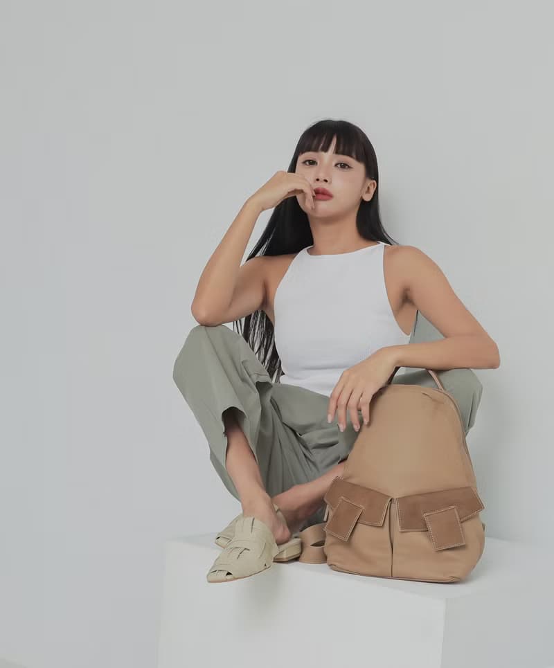 supportingrole 三角闊型真皮中性簡約休閒後背包 卡其咖啡