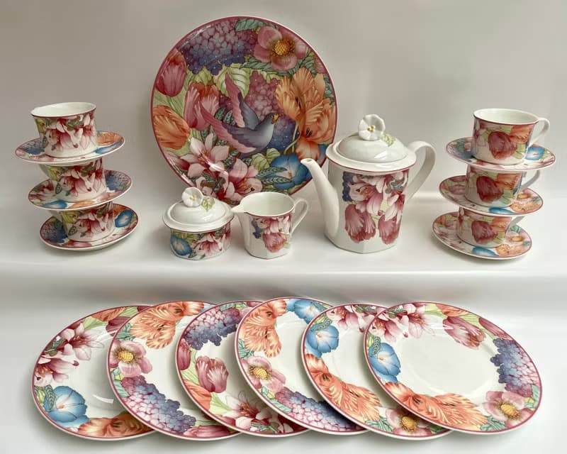 復古 Villeroy & Boch Gallo Design 骨瓷茶具套裝 23 件