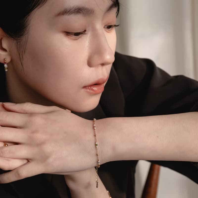 假期。碧璽珍珠手鍊