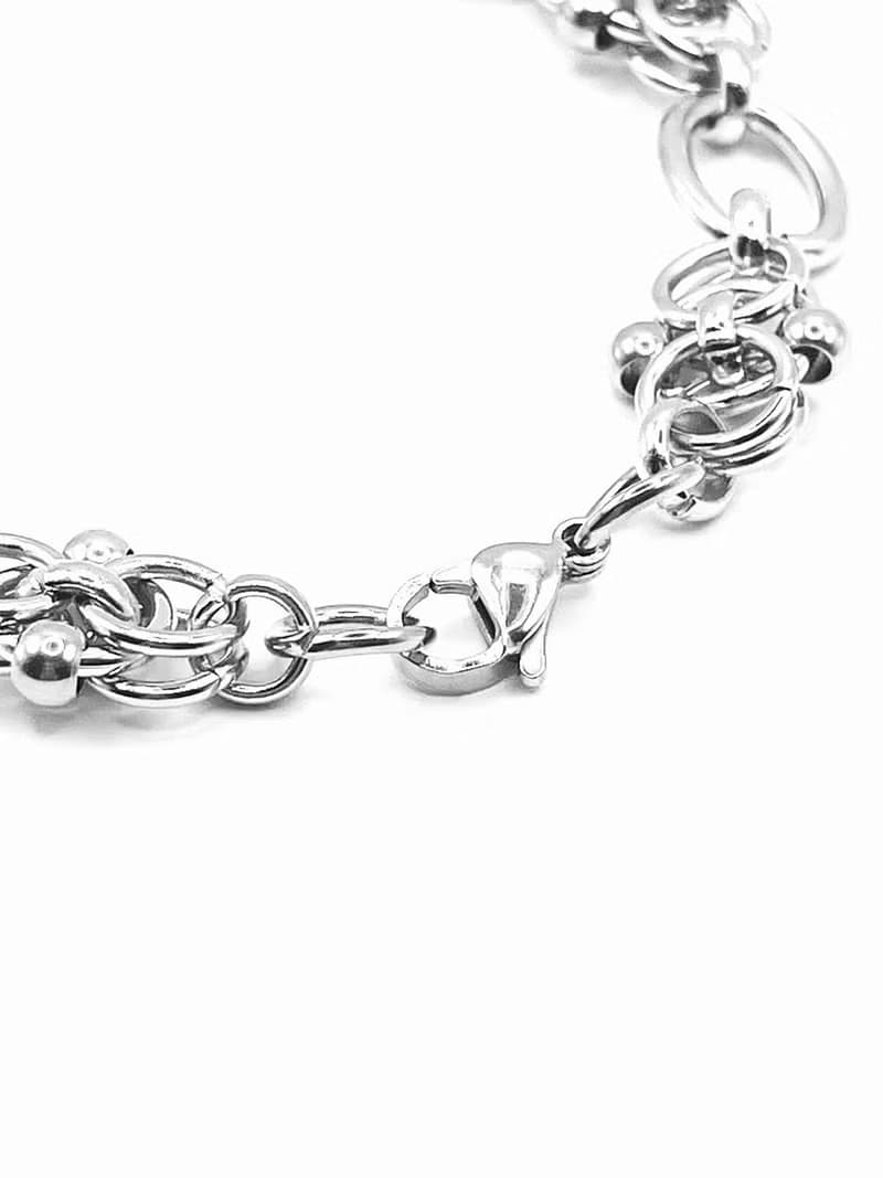 チェーン&リングブレスレット/シルバー/Fサイズ/hellcatpunks/hcp-ac-0336