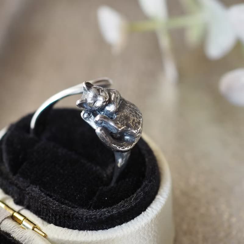 眠り猫リング