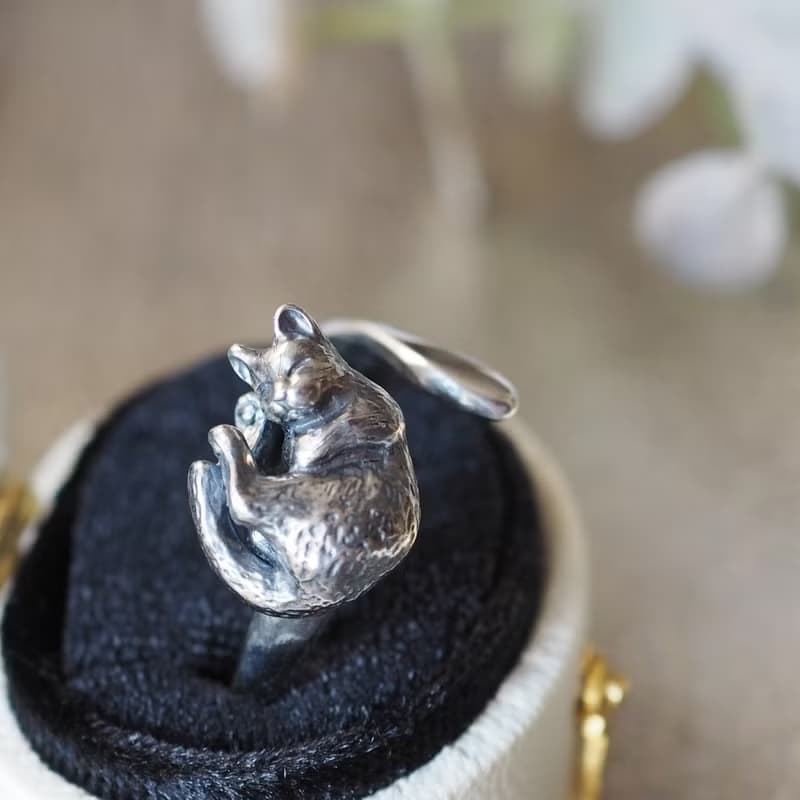 眠り猫リング