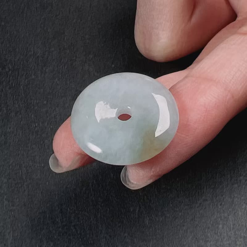 【願‧平安】冰種飄黃翡翠平安扣項鍊 | 天然緬甸玉A貨翡翠 |送禮