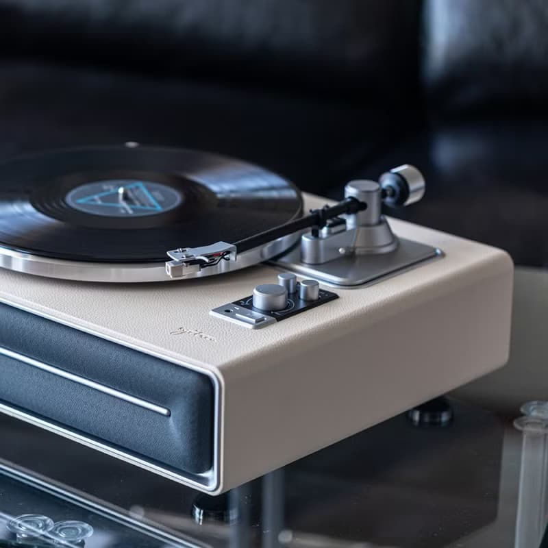 Hifi音質 高音質 一體式黑膠唱片機 內建喇叭 藍牙音響 皮質