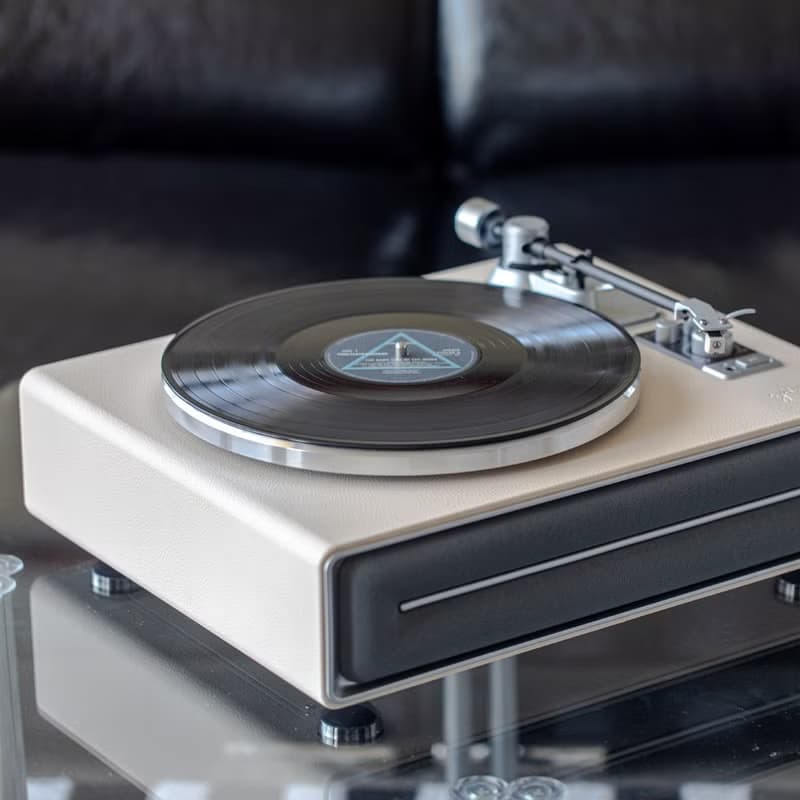 Hifi音質 高音質 一體式黑膠唱片機 內建喇叭 藍牙音響 皮質