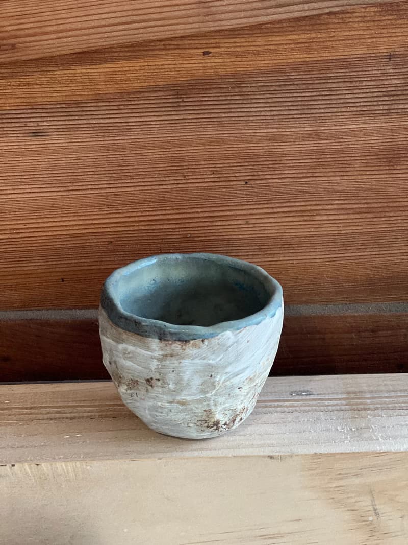 【小陪】刷紋磨砂感內藍茶杯 - 茶杯 杯 生活食器 高台  陶器 盆