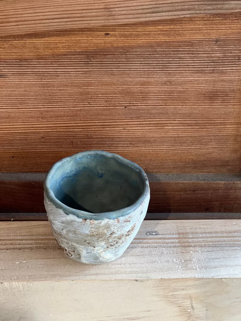 【小陪】刷紋磨砂感內藍茶杯 - 茶杯 杯 生活食器 高台  陶器 盆